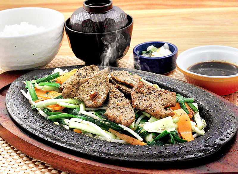 国産豚のレバニラ鉄板焼き御膳